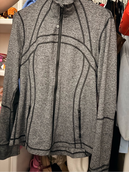 lululemon athletica Jackets & Blazers - lululemon athletica Heathered Gray Full-Zip Jacket with Black Stitching